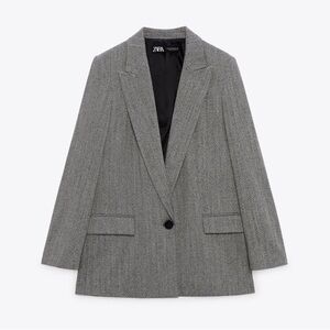 Zara Herringbone Blazer